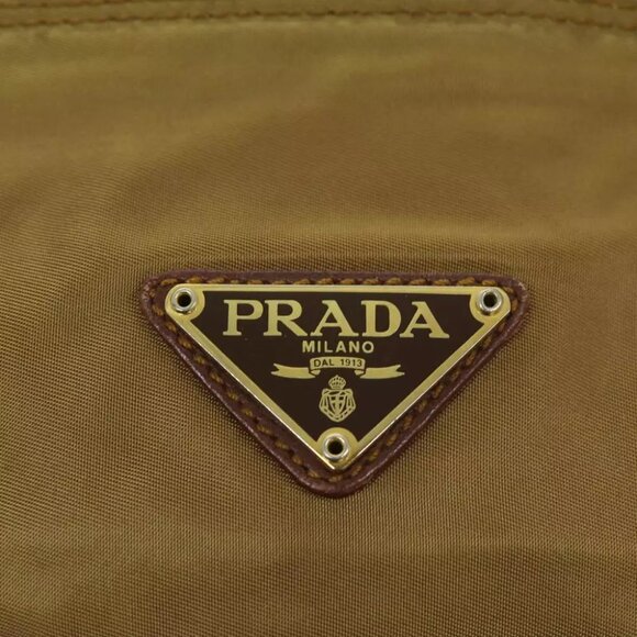 PRADA Quilted Chain Shoulder Bag Nylon Beige Auth ki4426 - Picture 10 of 16